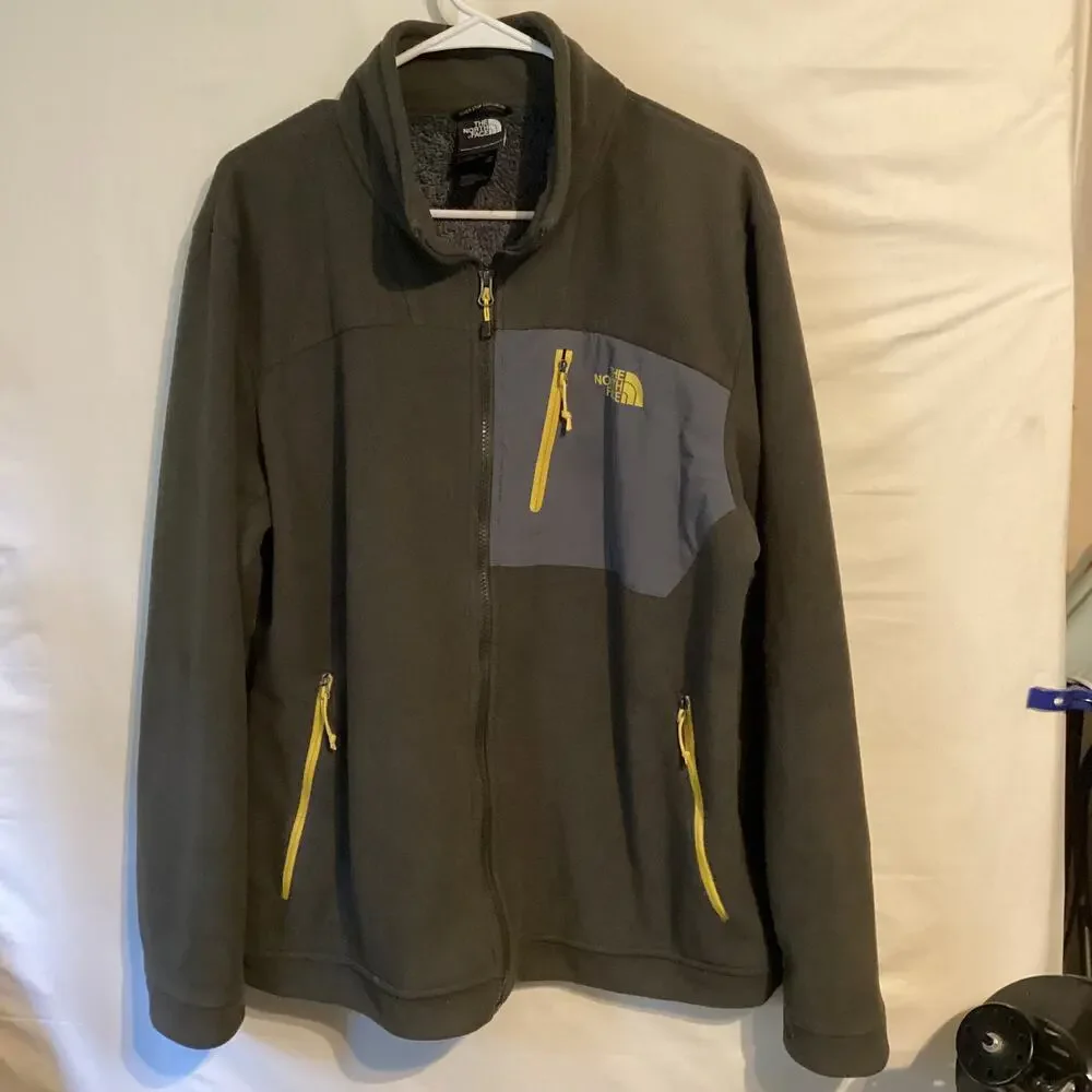 1841Vintage The North Face Men Chimborazo Jacket Sherpa Fleece Olive Green Large